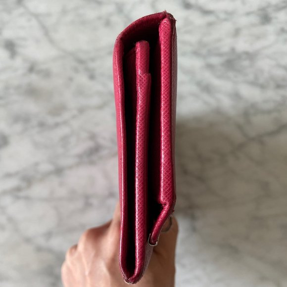 Salvatore Ferragamo Red Black Long Gancini Wallet - Picture 5 of 9